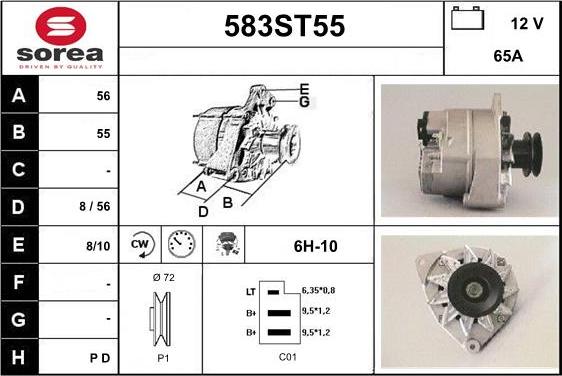 STARTCAR 583ST55 - Alternator autospares.lv