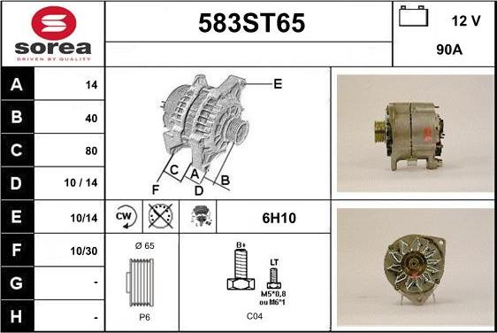 STARTCAR 583ST65 - Alternator autospares.lv