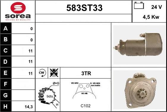 STARTCAR 583ST33 - Starter autospares.lv