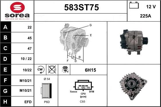 STARTCAR 583ST75 - Alternator autospares.lv