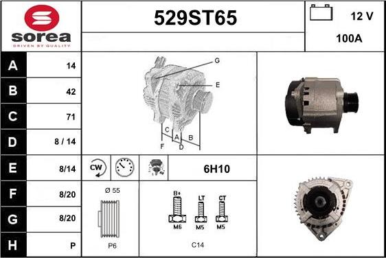 STARTCAR 529ST65 - Alternator autospares.lv