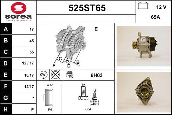 STARTCAR 525ST65 - Alternator autospares.lv