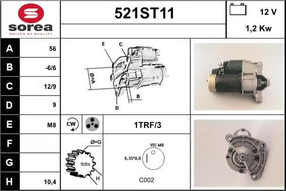 STARTCAR 521ST11 - Starter autospares.lv