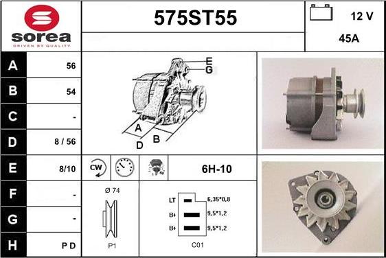 STARTCAR 575ST55 - Alternator autospares.lv