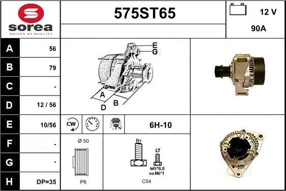 STARTCAR 575ST65 - Alternator autospares.lv