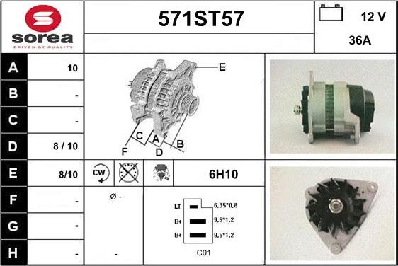 STARTCAR 571ST57 - Alternator autospares.lv