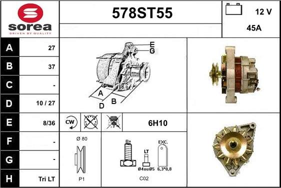 STARTCAR 578ST55 - Alternator autospares.lv