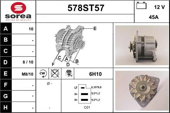 STARTCAR 578ST57 - Alternator autospares.lv