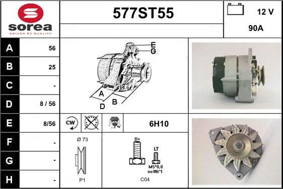 STARTCAR 577ST55 - Alternator autospares.lv