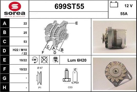 STARTCAR 699ST55 - Alternator autospares.lv