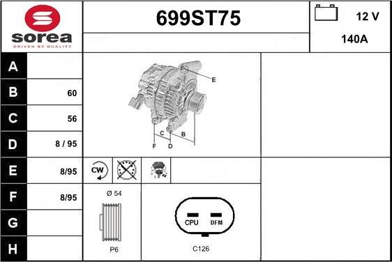 STARTCAR 699ST75 - Alternator autospares.lv