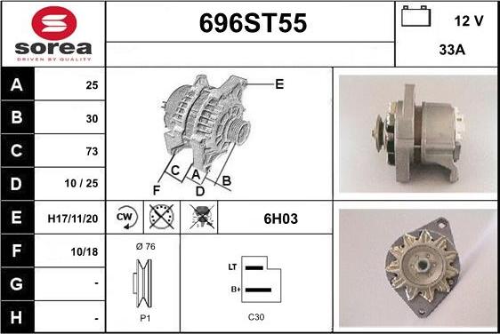 STARTCAR 696ST55 - Alternator autospares.lv