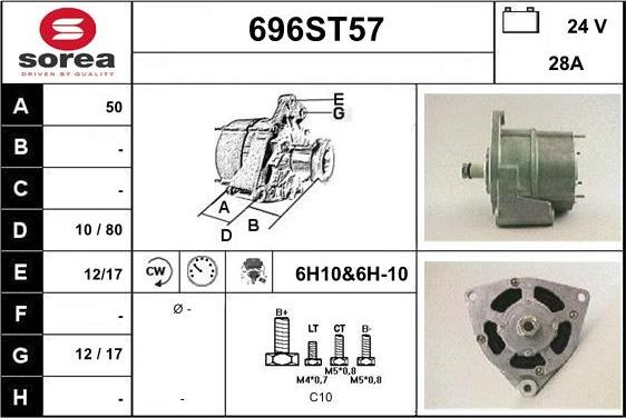 STARTCAR 696ST57 - Alternator autospares.lv