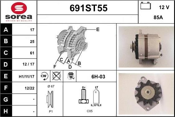 STARTCAR 691ST55 - Alternator autospares.lv