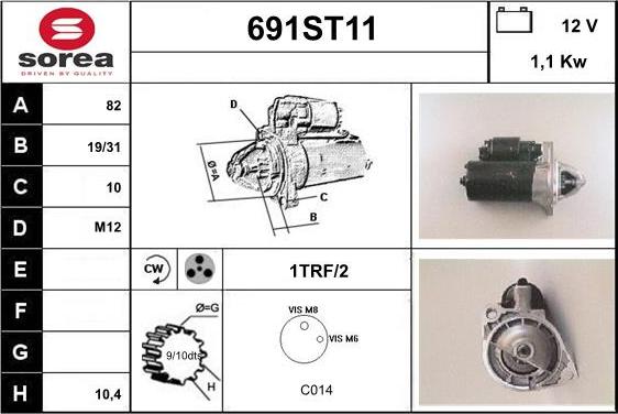 STARTCAR 691ST11 - Starter autospares.lv