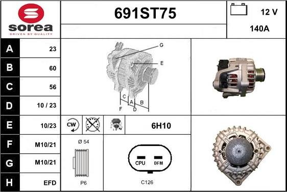 STARTCAR 691ST75 - Alternator autospares.lv