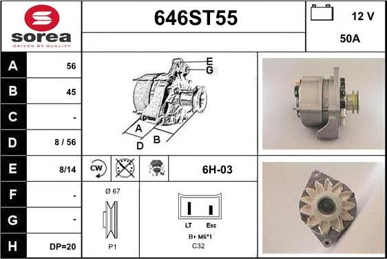 STARTCAR 646ST55 - Alternator autospares.lv