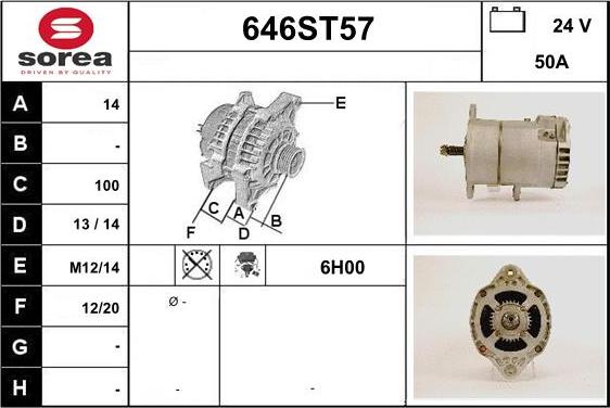 STARTCAR 646ST57 - Alternator autospares.lv