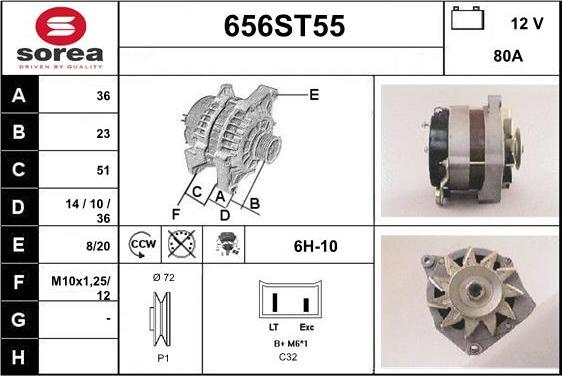 STARTCAR 656ST55 - Alternator autospares.lv