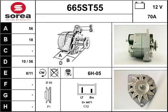 STARTCAR 665ST55 - Alternator autospares.lv