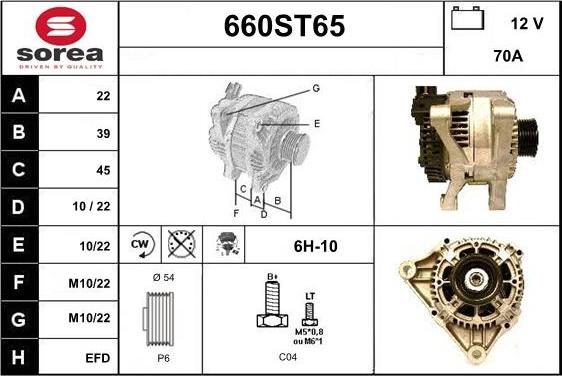 STARTCAR 660ST65 - Alternator autospares.lv