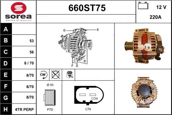 STARTCAR 660ST75 - Alternator autospares.lv