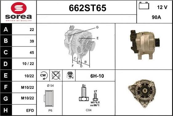 STARTCAR 662ST65 - Alternator autospares.lv