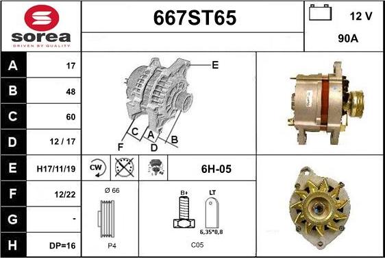 STARTCAR 667ST65 - Alternator autospares.lv