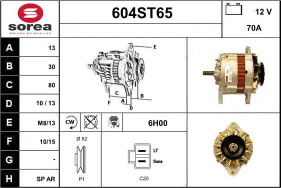 STARTCAR 604ST65 - Alternator autospares.lv