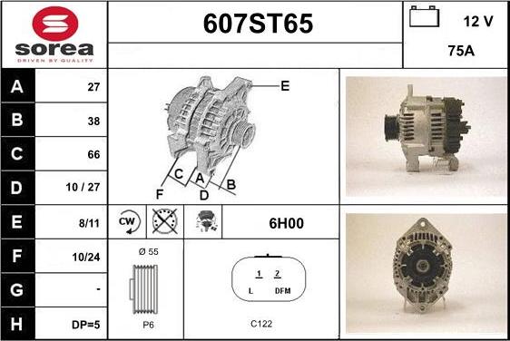 STARTCAR 607ST65 - Alternator autospares.lv