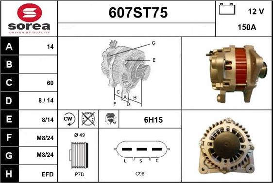 STARTCAR 607ST75 - Alternator autospares.lv