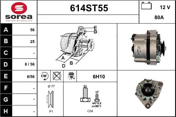 STARTCAR 614ST55 - Alternator autospares.lv