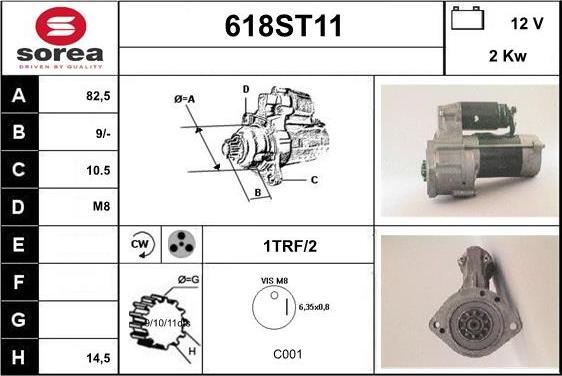 STARTCAR 618ST11 - Starter autospares.lv