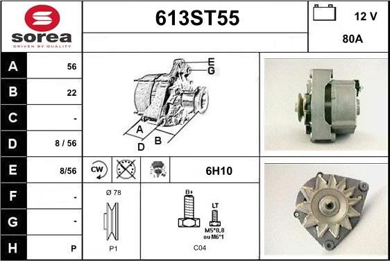 STARTCAR 613ST55 - Alternator autospares.lv