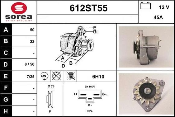 STARTCAR 612ST55 - Alternator autospares.lv