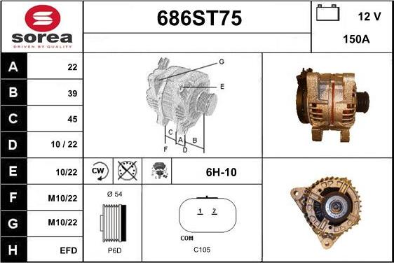 STARTCAR 686ST75 - Alternator autospares.lv