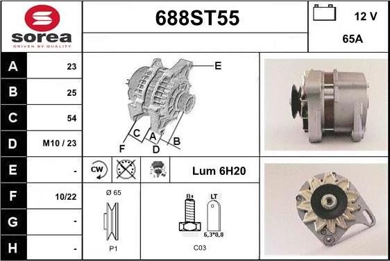 STARTCAR 688ST55 - Alternator autospares.lv