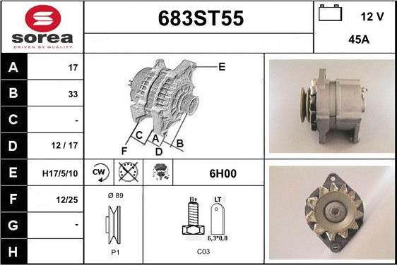 STARTCAR 683ST55 - Alternator autospares.lv