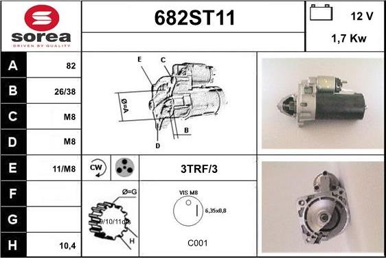 STARTCAR 682ST11 - Starter autospares.lv