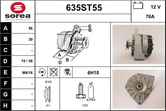 STARTCAR 635ST55 - Alternator autospares.lv