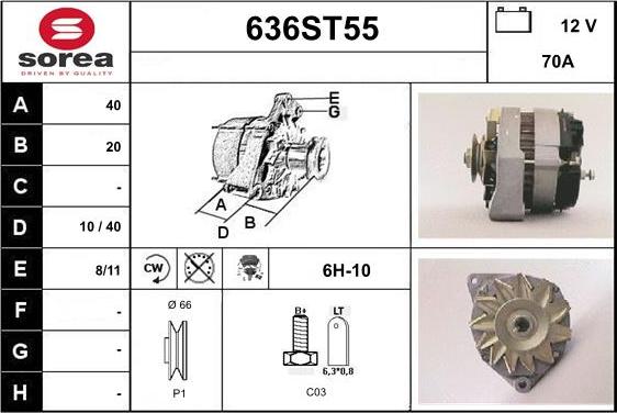 STARTCAR 636ST55 - Alternator autospares.lv