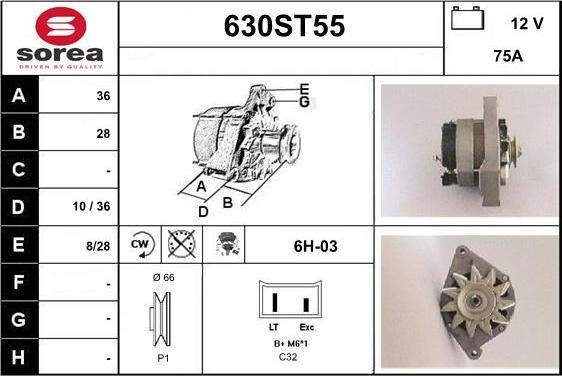 STARTCAR 630ST55 - Alternator autospares.lv