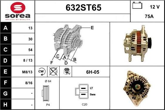 STARTCAR 632ST65 - Alternator autospares.lv