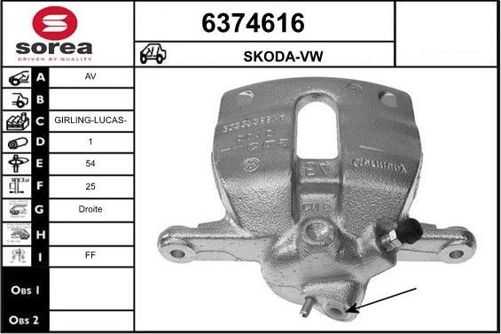 STARTCAR 6374616 - Brake Caliper autospares.lv