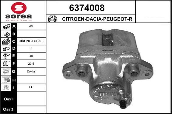 STARTCAR 6374008 - Brake Caliper autospares.lv