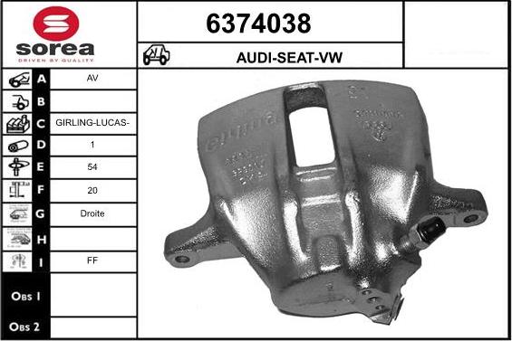 STARTCAR 6374038 - Brake Caliper autospares.lv