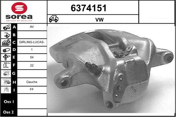 STARTCAR 6374151 - Brake Caliper autospares.lv