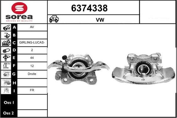 STARTCAR 6374338 - Brake Caliper autospares.lv