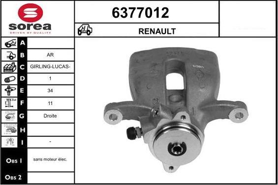 STARTCAR 6377012 - Brake Caliper autospares.lv