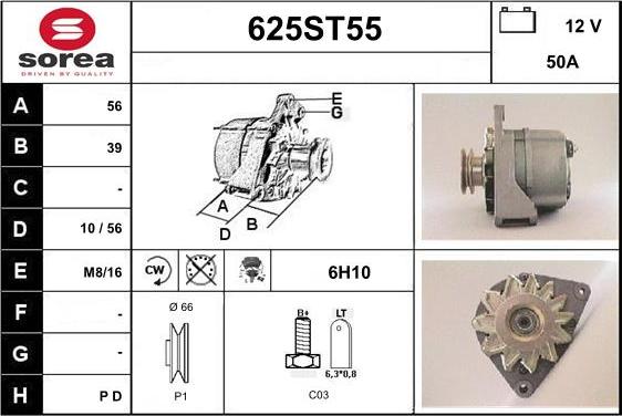 STARTCAR 625ST55 - Alternator autospares.lv